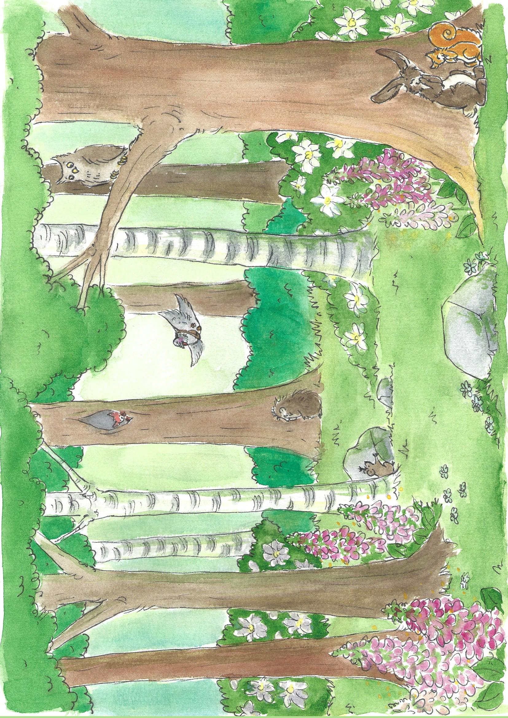 Spelen in het zomerbos